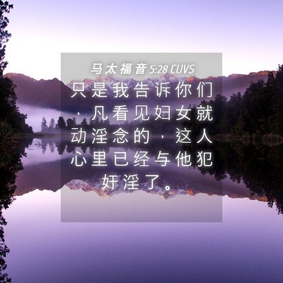 Picture 04 - 马 太 福 音 5:28 CUVS - 只 是 我 告 诉 你 们 ， 凡 看 见 妇 - Bible Verse Picture