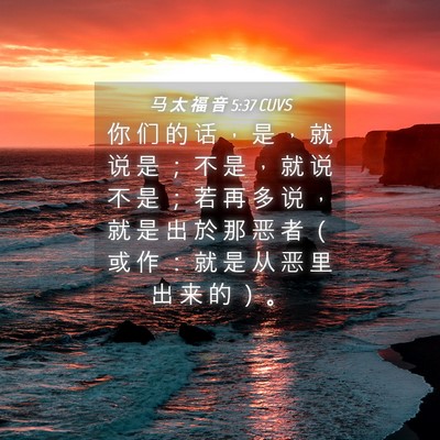 Picture 04 - 马 太 福 音 5:37 CUVS - 你 们 的 话 ， 是 ， 就 说 是 ； 不 - Bible Verse Picture