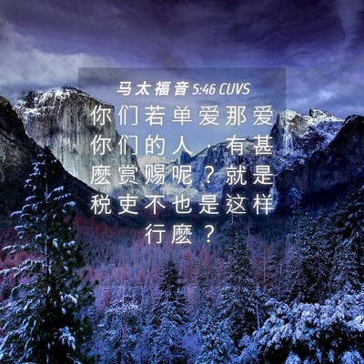 Picture 04 - 马 太 福 音 5:46 CUVS - 你 们 若 单 爱 那 爱 你 们 的 人 ， - Bible Verse Picture