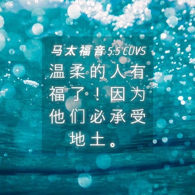 Picture 04 - 马 太 福 音 5:5 CUVS - 温 柔 的 人 有 福 了 ！ 因 为 他 们 - Bible Verse Picture