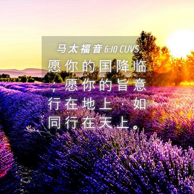 Picture 04 - 马 太 福 音 6:10 CUVS - 愿 你 的 国 降 临 ； 愿 你 的 旨 意 - Bible Verse Picture