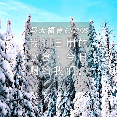 Picture 04 - 马 太 福 音 6:11 CUVS - 我 们 日 用 的 饮 食 ， 今 日 赐 给 - Bible Verse Picture