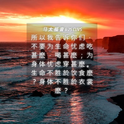 Picture 04 - 马 太 福 音 6:25 CUVS - 所 以 我 告 诉 你 们 ， 不 要 为 生 - Bible Verse Picture