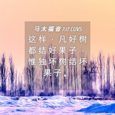 Picture 04 - 马 太 福 音 7:17 CUVS - 这 样 ， 凡 好 树 都 结 好 果 子 ， - Bible Verse Picture