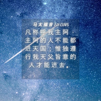 Picture 04 - 马 太 福 音 7:21 CUVS - 凡 称 呼 我 主 阿 ， 主 阿 的 人 不 - Bible Verse Picture