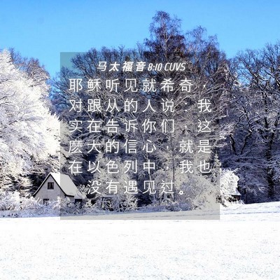 Picture 04 - 马 太 福 音 8:10 CUVS - 耶 稣 听 见 就 希 奇 ， 对 跟 从 的 - Bible Verse Picture