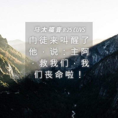 Picture 04 - 马 太 福 音 8:25 CUVS - 门 徒 来 叫 醒 了 他 ， 说 ： 主 阿 - Bible Verse Picture