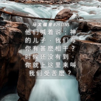 Picture 04 - 马 太 福 音 8:29 CUVS - 他 们 喊 着 说 ： 神 的 儿 子 ， 我 - Bible Verse Picture