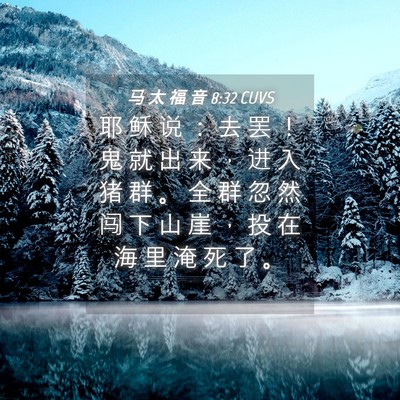 Picture 04 - 马 太 福 音 8:32 CUVS - 耶 稣 说 ： 去 罢 ！ 鬼 就 出 来 ， - Bible Verse Picture