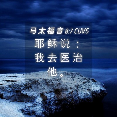 Picture 04 - 马 太 福 音 8:7 CUVS - 耶 稣 说 ： 我 去 医 治 他 - Bible Verse Picture