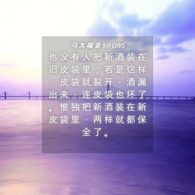 Picture 04 - 马 太 福 音 9:17 CUVS - 也 没 有 人 把 新 酒 装 在 旧 皮 袋 - Bible Verse Picture
