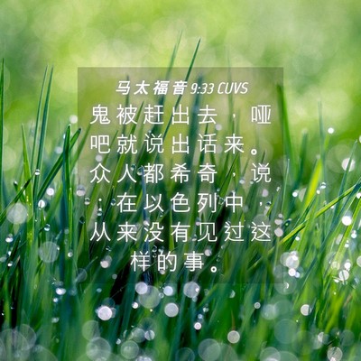 Picture 04 - 马 太 福 音 9:33 CUVS - 鬼 被 赶 出 去 ， 哑 吧 就 说 出 话 - Bible Verse Picture