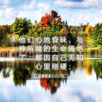 Picture 05 - 以 弗 所 书 4:18 CUVS - 他 们 心 地 昏 昧 ， 与 神 所 赐 的 - Bible Verse Picture