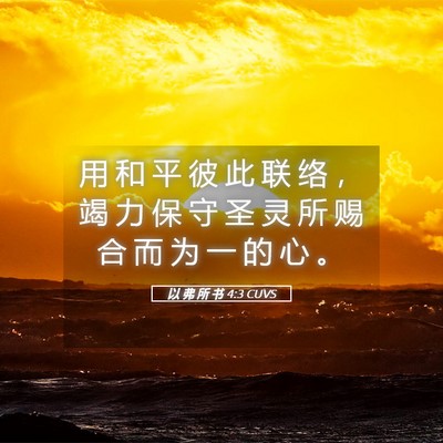 Picture 05 - 以 弗 所 书 4:3 CUVS - 用 和 平 彼 此 联 络 ， 竭 力 保 守 - Bible Verse Picture