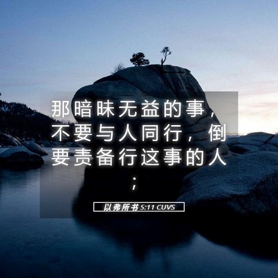 Picture 05 - 以 弗 所 书 5:11 CUVS - 那 暗 昧 无 益 的 事 ， 不 要 与 人 - Bible Verse Picture