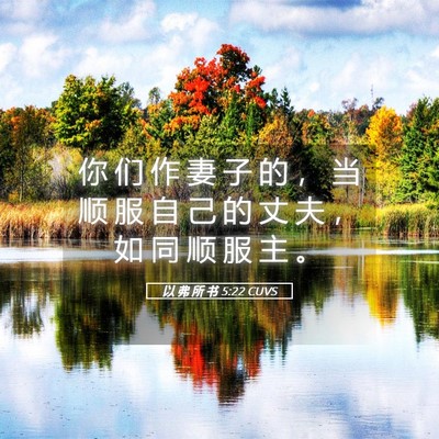 Picture 05 - 以 弗 所 书 5:22 CUVS - 你 们 作 妻 子 的 ， 当 顺 服 自 己 - Bible Verse Picture