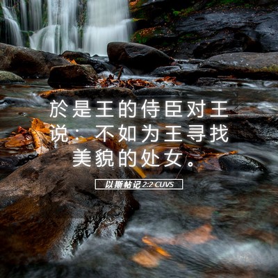Picture 05 - 以 斯 帖 记 2:2 CUVS - 於 是 王 的 侍 臣 对 王 说 ： 不 如 - Bible Verse Picture