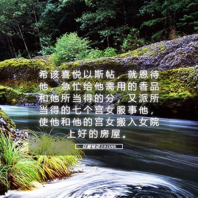 Picture 05 - 以 斯 帖 记 2:9 CUVS - 希 该 喜 悦 以 斯 帖 ， 就 恩 待 他 - Bible Verse Picture
