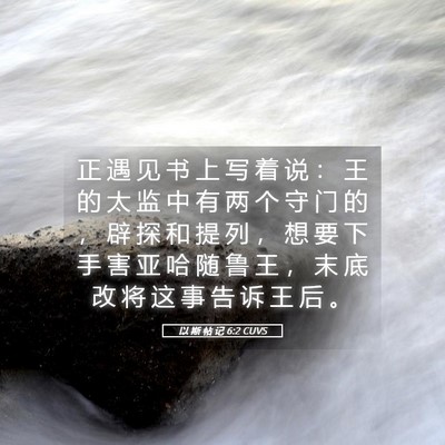 Picture 05 - 以 斯 帖 记 6:2 CUVS - 正 遇 见 书 上 写 着 说 ： 王 的 太 - Bible Verse Picture