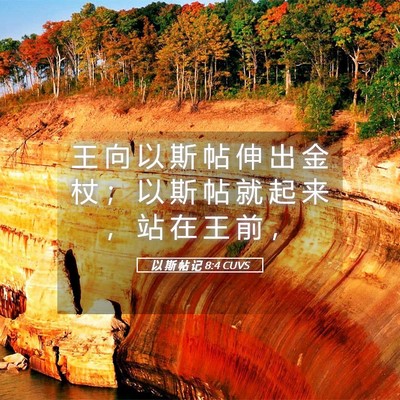 Picture 05 - 以 斯 帖 记 8:4 CUVS - 王 向 以 斯 帖 伸 出 金 杖 ； 以 斯 - Bible Verse Picture