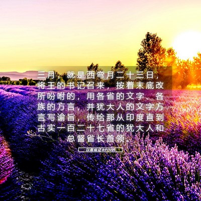 Picture 05 - 以 斯 帖 记 8:9 CUVS - 三 月 ， 就 是 西 弯 月 二 十 三 日 - Bible Verse Picture