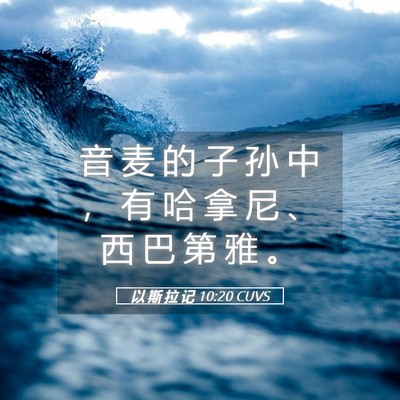 Picture 05 - 以 斯 拉 记 10:20 CUVS - 音 麦 的 子 孙 中 ， 有 哈 拿 尼 、 - Bible Verse Picture