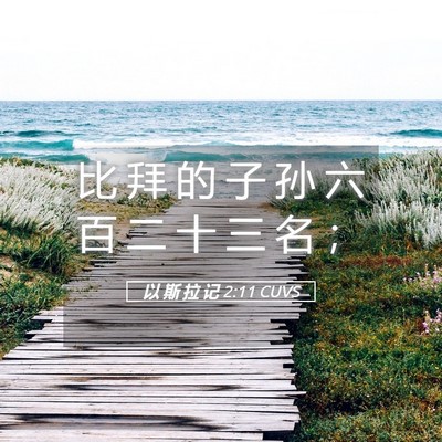 Picture 05 - 以 斯 拉 记 2:11 CUVS - 比 拜 的 子 孙 六 百 二 十 三 名 - Bible Verse Picture