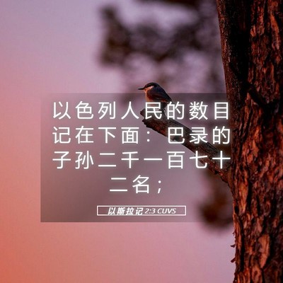 Picture 05 - 以 斯 拉 记 2:3 CUVS - 以 色 列 人 民 的 数 目 记 在 下 面 - Bible Verse Picture