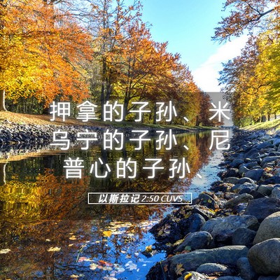 Picture 05 - 以 斯 拉 记 2:50 CUVS - 押 拿 的 子 孙 、 米 乌 宁 的 子 孙 - Bible Verse Picture