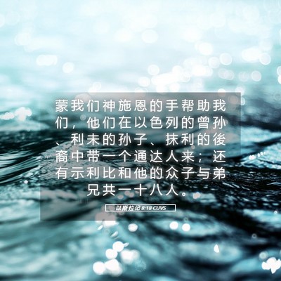 Picture 05 - 以 斯 拉 记 8:18 CUVS - 蒙 我 们 神 施 恩 的 手 帮 助 我 们 - Bible Verse Picture