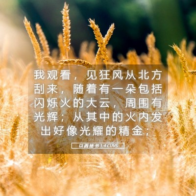 Picture 05 - 以 西 结 书 1:4 CUVS - 我 观 看 ， 见 狂 风 从 北 方 刮 来 - Bible Verse Picture