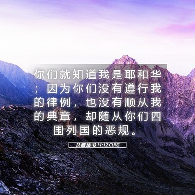 Picture 05 - 以 西 结 书 11:12 CUVS - 你 们 就 知 道 我 是 耶 和 华 ； 因 - Bible Verse Picture