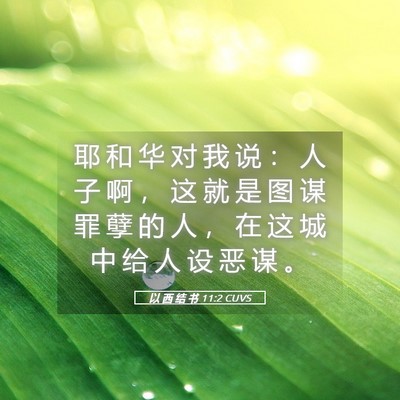 Picture 05 - 以 西 结 书 11:2 CUVS - 耶 和 华 对 我 说 ： 人 子 啊 ， 这 - Bible Verse Picture