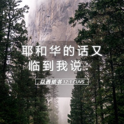Picture 05 - 以 西 结 书 12:1 CUVS - 耶 和 华 的 话 又 临 到 我 说 - Bible Verse Picture