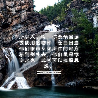 Picture 05 - 以 西 结 书 12:3 CUVS - 所 以 人 子 啊 ， 你 要 预 备 掳 去 - Bible Verse Picture