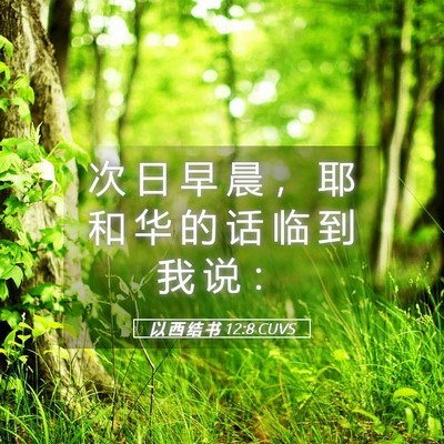 Picture 05 - 以 西 结 书 12:8 CUVS - 次 日 早 晨 ， 耶 和 华 的 话 临 到 - Bible Verse Picture