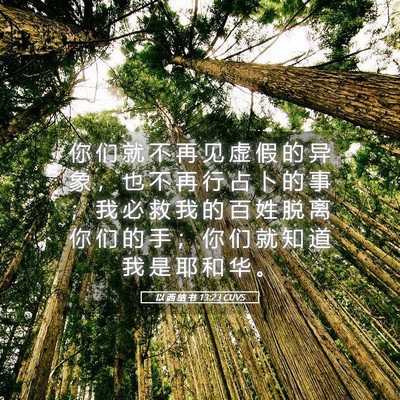 Picture 05 - 以 西 结 书 13:23 CUVS - 你 们 就 不 再 见 虚 假 的 异 象 ， - Bible Verse Picture