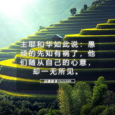 Picture 05 - 以 西 结 书 13:3 CUVS - 主 耶 和 华 如 此 说 ： 愚 顽 的 先 - Bible Verse Picture