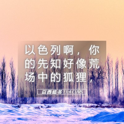 Picture 05 - 以 西 结 书 13:4 CUVS - 以 色 列 啊 ， 你 的 先 知 好 像 荒 - Bible Verse Picture