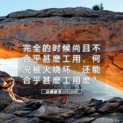 Picture 05 - 以 西 结 书 15:5 CUVS - 完 全 的 时 候 尚 且 不 合 乎 甚 麽 - Bible Verse Picture