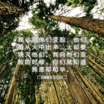 Picture 05 - 以 西 结 书 15:7 CUVS - 我 必 向 他 们 变 脸 ； 他 们 虽 从 - Bible Verse Picture