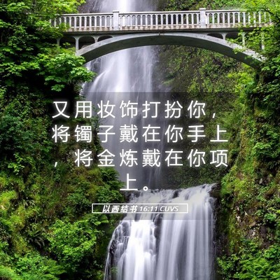 Picture 05 - 以 西 结 书 16:11 CUVS - 又 用 妆 饰 打 扮 你 ， 将 镯 子 戴 - Bible Verse Picture
