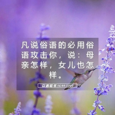 Picture 05 - 以 西 结 书 16:44 CUVS - 凡 说 俗 语 的 必 用 俗 语 攻 击 你 - Bible Verse Picture