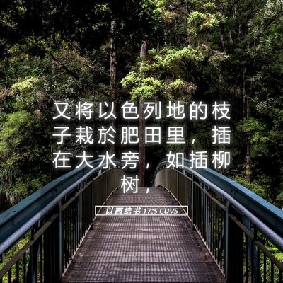 Picture 05 - 以 西 结 书 17:5 CUVS - 又 将 以 色 列 地 的 枝 子 栽 於 肥 - Bible Verse Picture