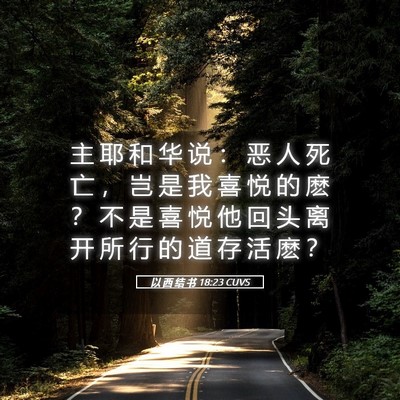Picture 05 - 以 西 结 书 18:23 CUVS - 主 耶 和 华 说 ： 恶 人 死 亡 ， 岂 - Bible Verse Picture