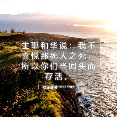 Picture 05 - 以 西 结 书 18:32 CUVS - 主 耶 和 华 说 ： 我 不 喜 悦 那 死 - Bible Verse Picture