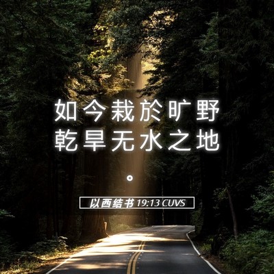 Picture 05 - 以 西 结 书 19:13 CUVS - 如 今 栽 於 旷 野 乾 旱 无 水 之 地 - Bible Verse Picture