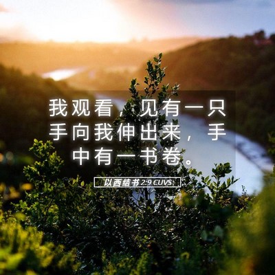 Picture 05 - 以 西 结 书 2:9 CUVS - 我 观 看 ， 见 有 一 只 手 向 我 伸 - Bible Verse Picture