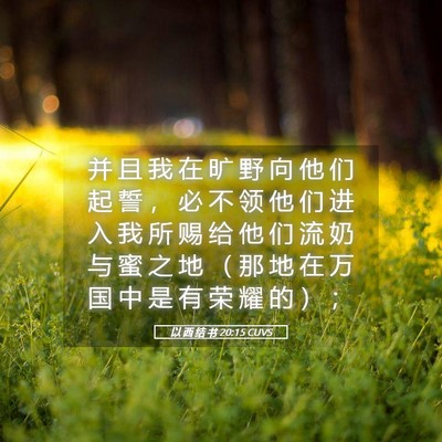 Picture 05 - 以 西 结 书 20:15 CUVS - 并 且 我 在 旷 野 向 他 们 起 誓 ， - Bible Verse Picture