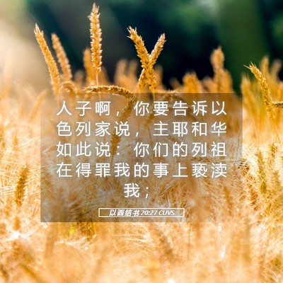 Picture 05 - 以 西 结 书 20:27 CUVS - 人 子 啊 ， 你 要 告 诉 以 色 列 家 - Bible Verse Picture